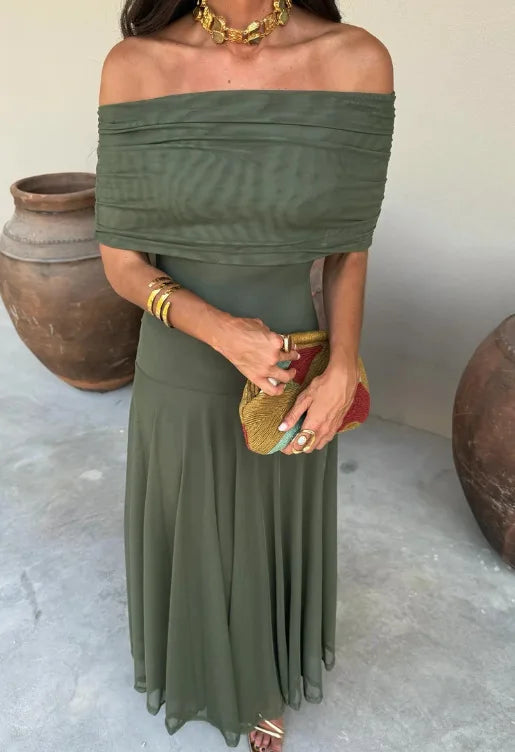 Tube Top Mesh Stitching Dress