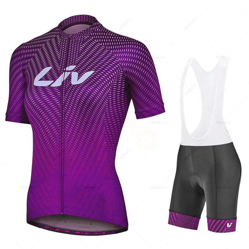 2026 New LIV Pro Cycling Jersey Set Woman MTB Bike Clothes Summer Bicycle Clothing Cycling Set Maillot Conjunto Ropa Ciclismo