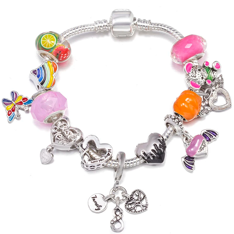Hollow Foot Beads Charm Bracelets