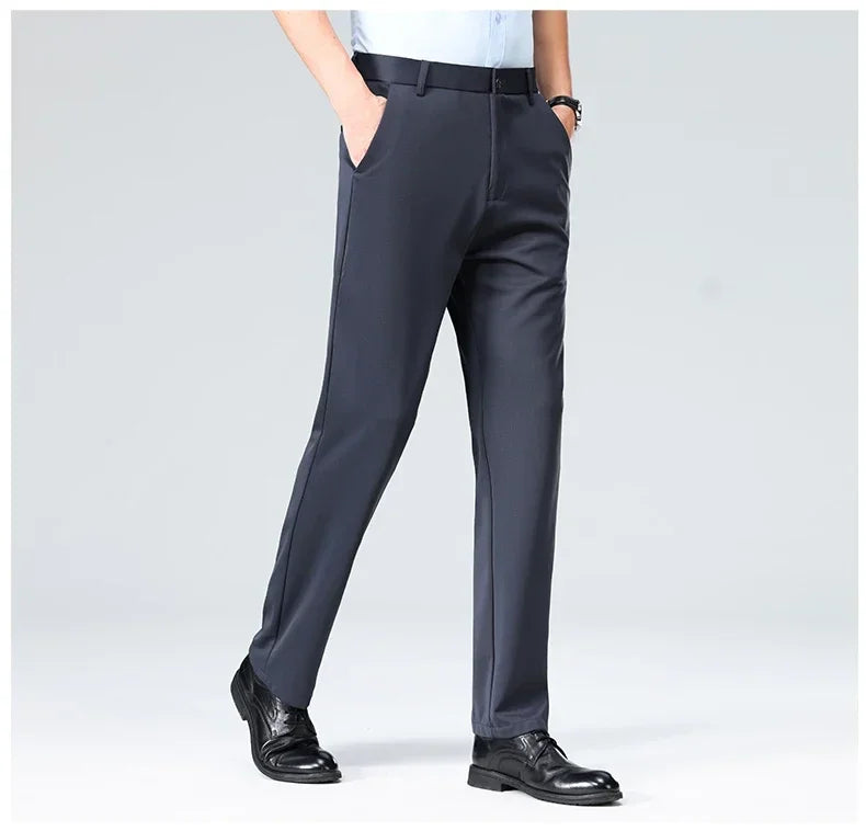 Thin Trousers Men Formal Dress Suit Pants