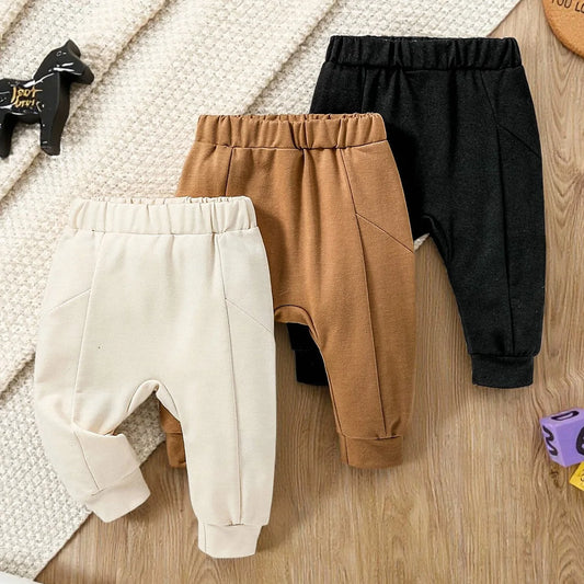 2025 New Fashion 3Pcs Baby Boys Winter Solid  For 1-3Y Infants  Causal Daily Trousers