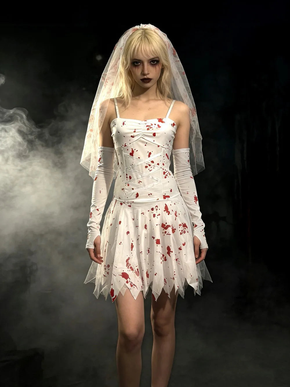 Women Halloween Theme Spaghetti Strap Mini Dress