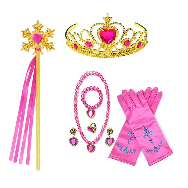 Elsa Birthday Party Costume Play Accessories Headwear Tiara Snow Queen Kid Princess Wig Braid Kid Carnival Cosplay Dress up Kits