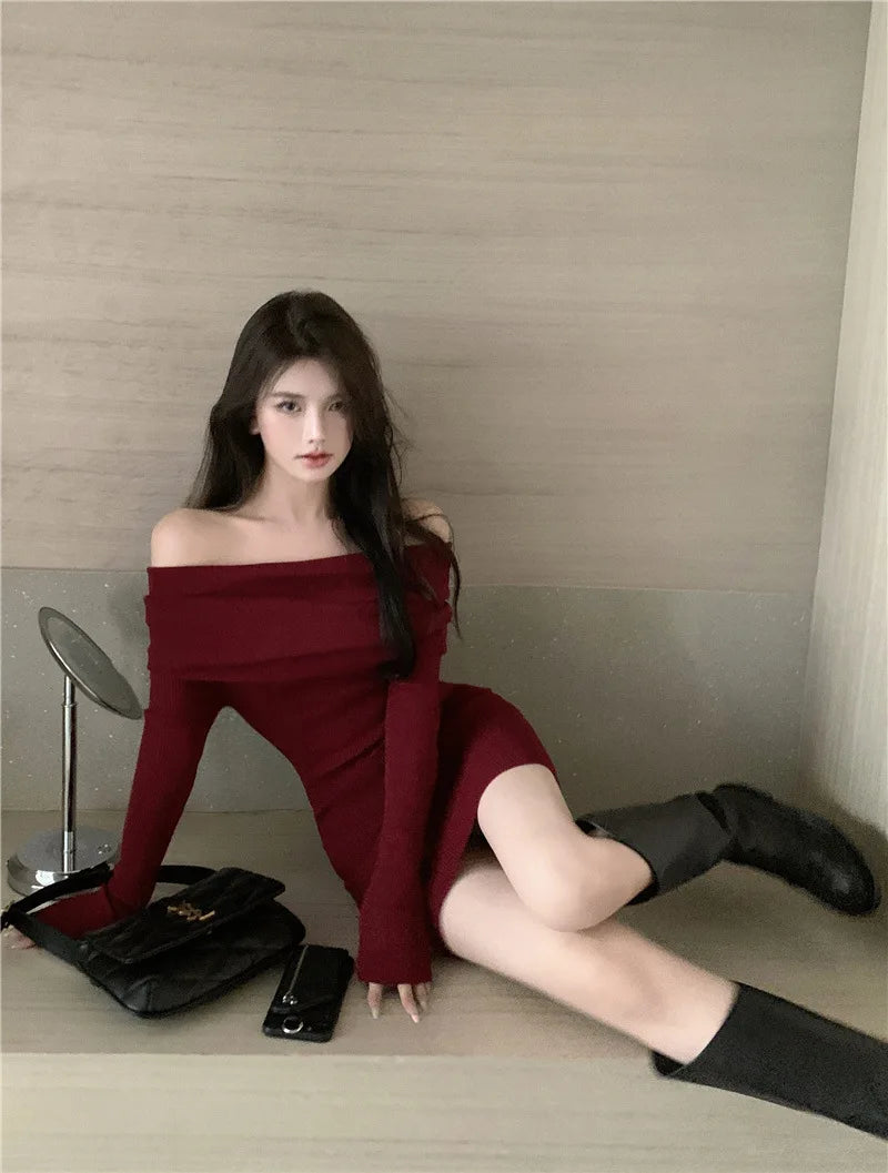 Black Off Shoulder Mini Dresses