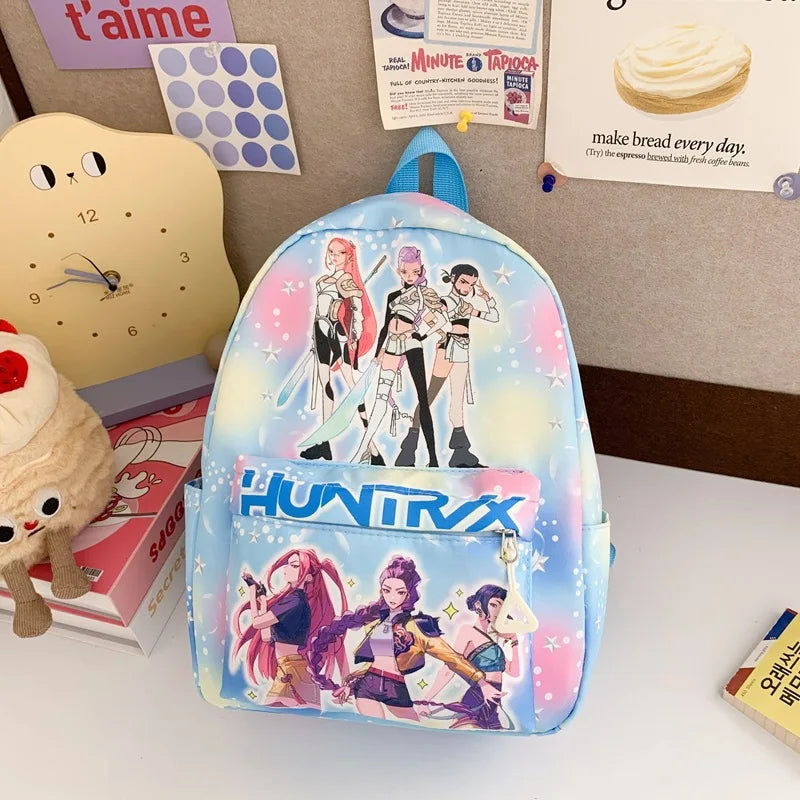Pink 10-Inch Lightweight Backpack K D H Rumi Mira Zoey HUNTR/X Saja School Bag for Boys And Girls Kindergarten Moch