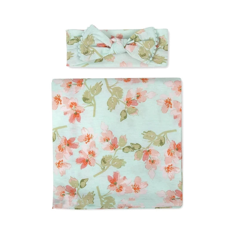 2pcs Newborn Baby Microfiber Swaddle Wrap with Beanie