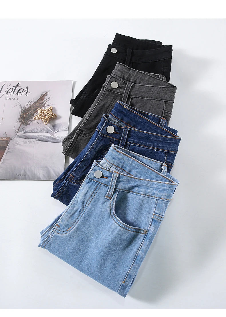 2024 New Sexy Skinny Jeans Women Hip Lift Stretch Pencil Denim Pants Casual Soft Slim Female Trousers Black Gray Blue