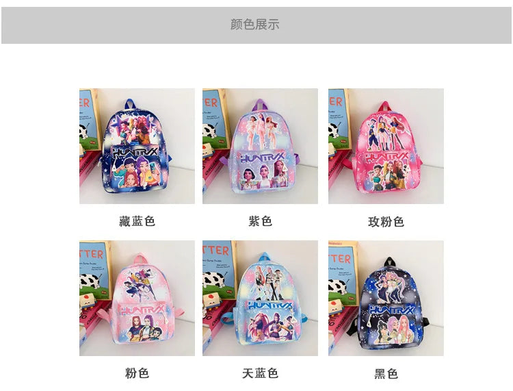 Pink 10-Inch Lightweight Backpack K D H Rumi Mira Zoey HUNTR/X Saja School Bag for Boys And Girls Kindergarten Moch