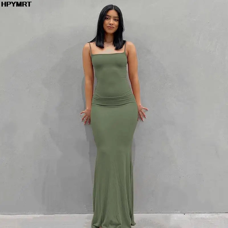 Satin Slip Sleeveless Backless  Maxi Dress