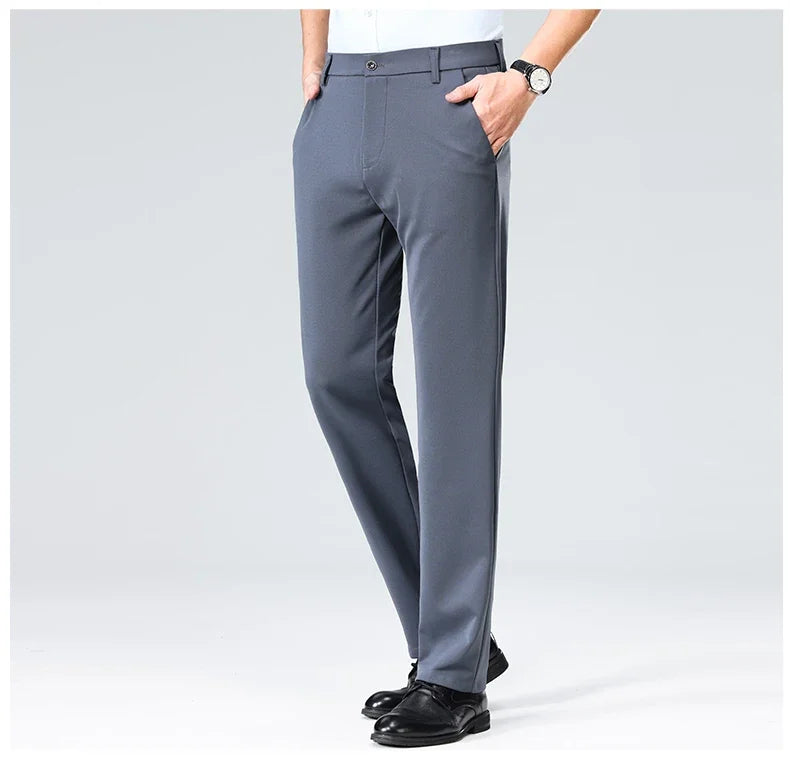 Thin Trousers Men Formal Dress Suit Pants