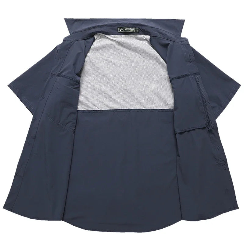 Short Sleeve Shirt Men Breathable