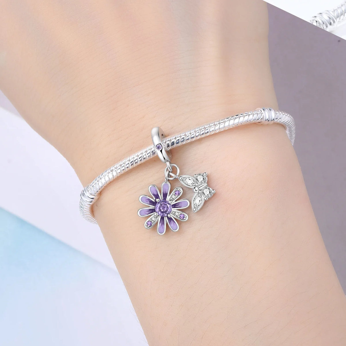 Purple Series 925 Sterling Silver Dreamy Lily Flower