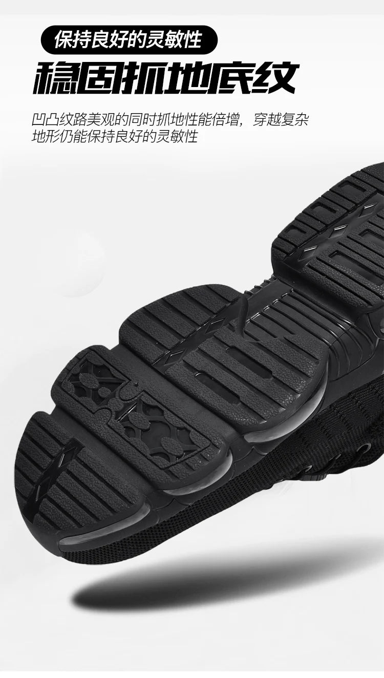 Men's Military Tactical Boots Army Boots Men Side Zipper Military Boots Men Anti-Slip Ankle Boots Work Safety Shoes Hiking Shoe