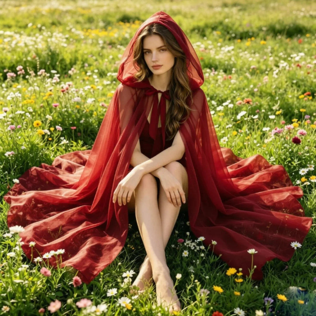 Full Length Cloak Dark Long Cape Sheer