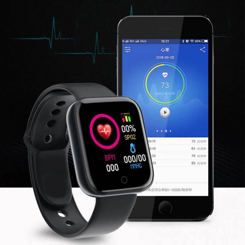 Multifunctional Smart Watch  Bluetooth Connected Phone Music Fitness Sports Bracelet Sleep Monitor Y68 Smartwatch D20