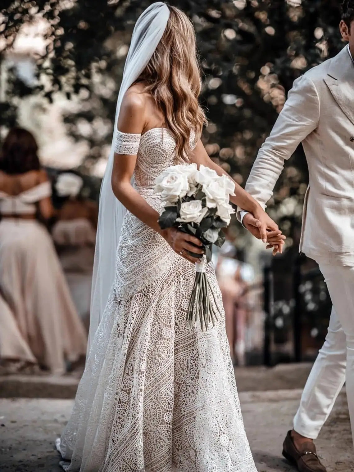 Lace Mermaid Wedding Dresses With Removeable