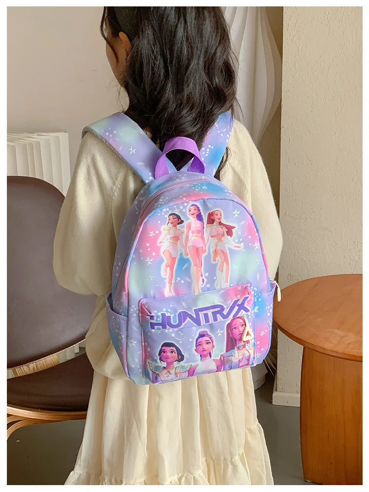 Pink 10-Inch Lightweight Backpack K D H Rumi Mira Zoey HUNTR/X Saja School Bag for Boys And Girls Kindergarten Moch
