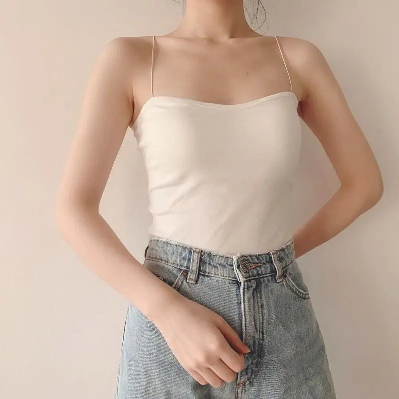 Cotton Bustier With Pads Soft Elastic Wear