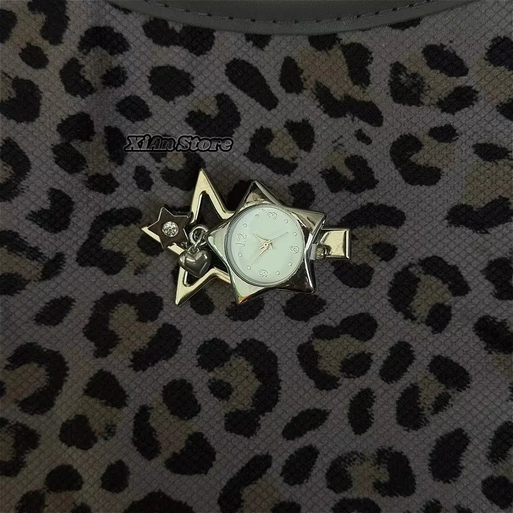 Star Pocket Adjustable Watch Clock Keychain Zinc Alloy