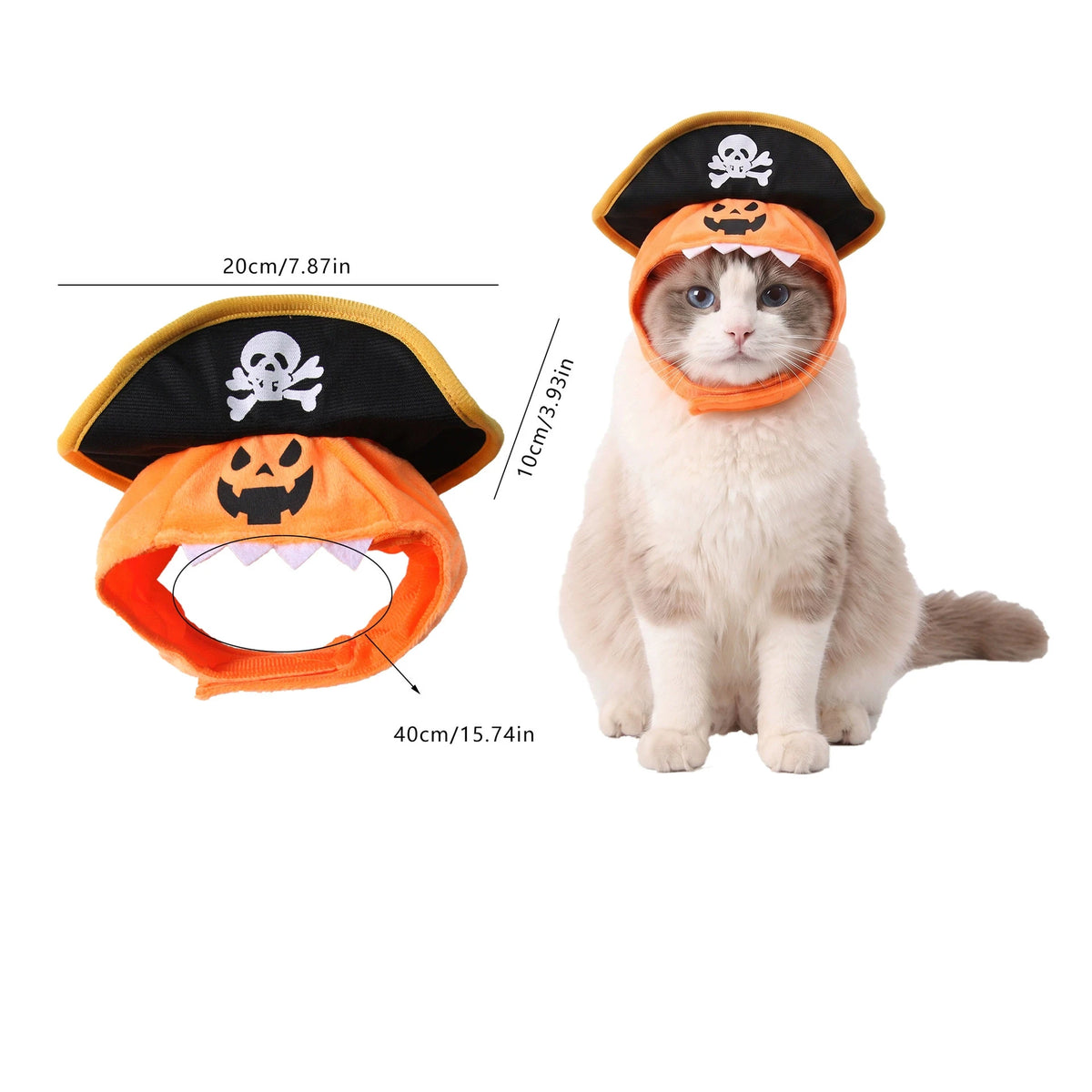Halloween Pet Costume Hat – Fun Devil/Pumpkin Hat for Cats and Dogs;