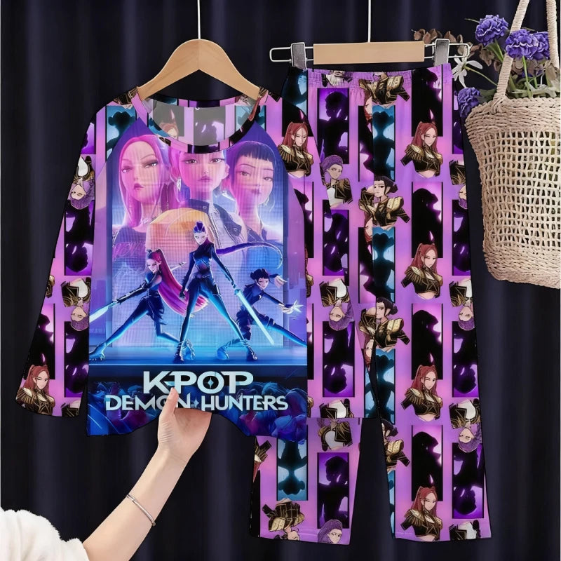 New  Pijamas Long Sleeve Print Cartoon