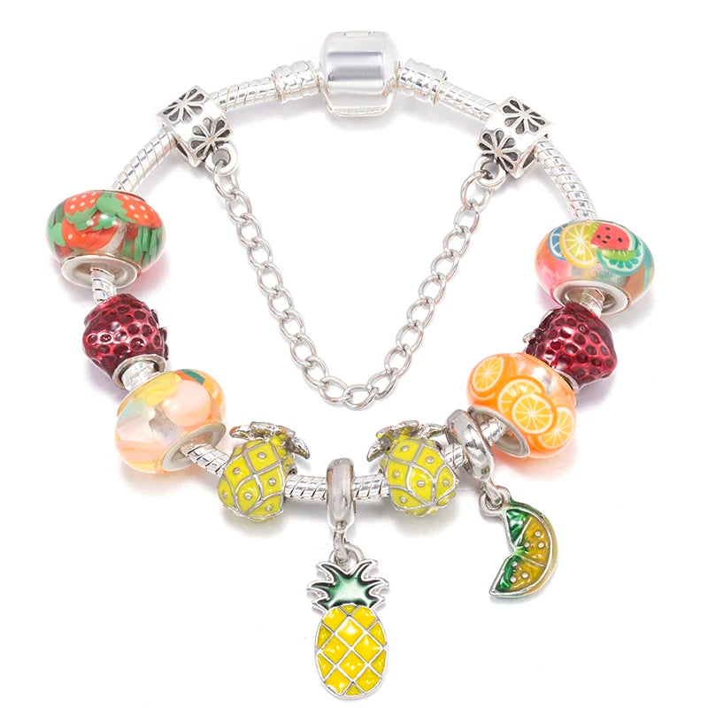 Hollow Foot Beads Charm Bracelets