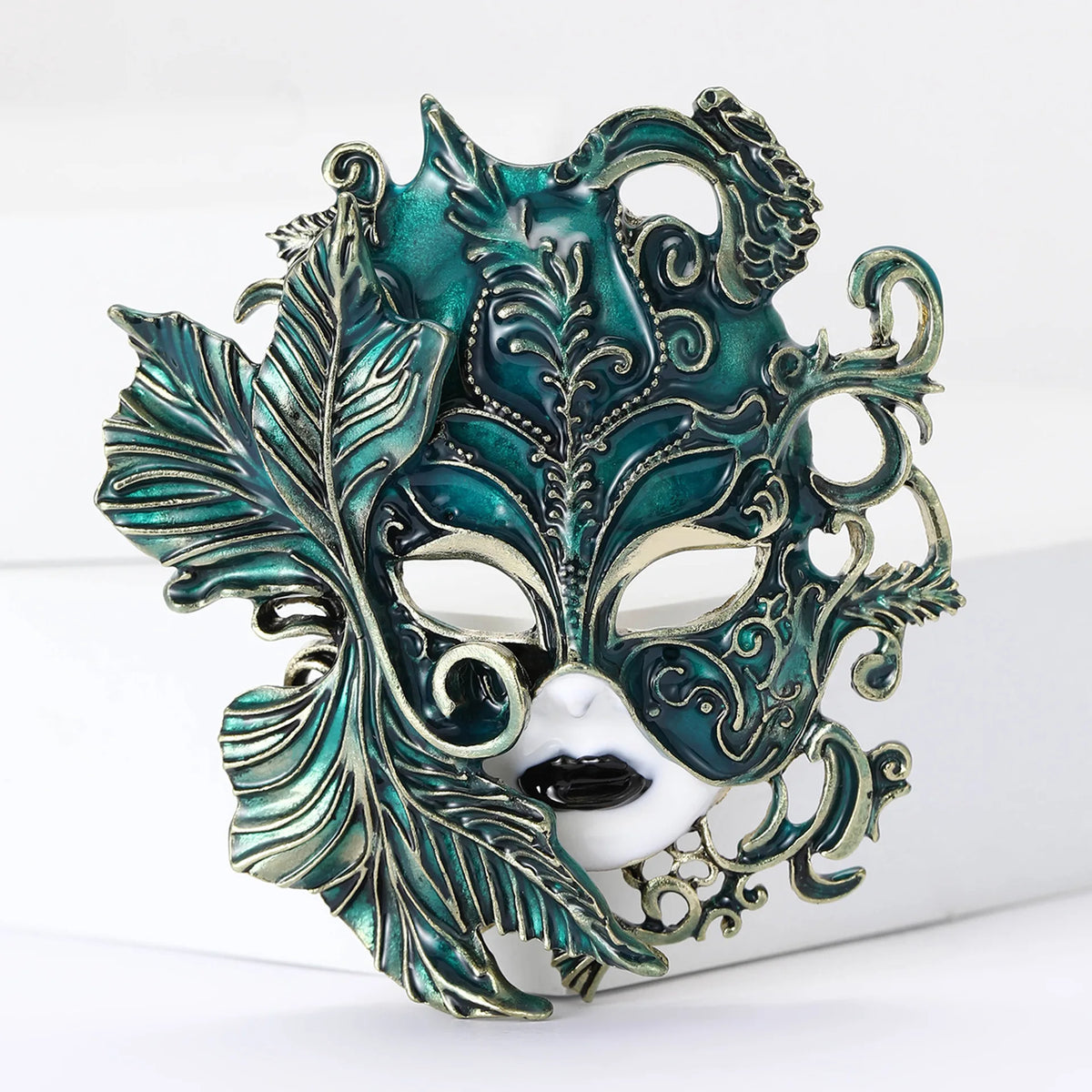 cross-border fashion creative heavy industry enamel drip oil carnival mask brooch alloy personality