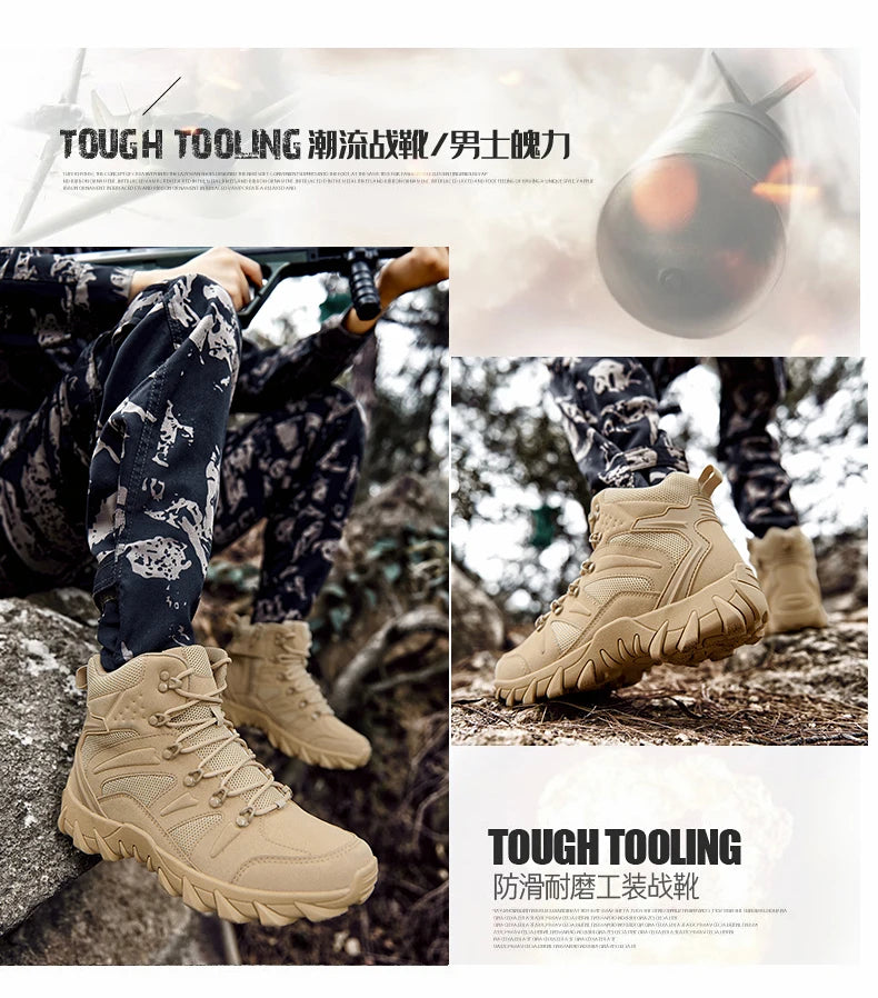 Men's Casual Shoesthick Bottom Lace-up Workwear  Shoes Men for Work Outdoor Men's Shoe High Quality Autumn Winter Hiking Boots