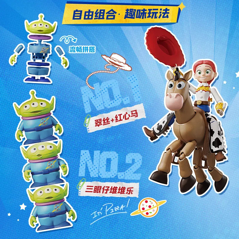 BLOKEES Original Toy Story Disney Pixar Woody Buzz Lightyear Jessie Rex Bullseye Alien Action Figures Assemble Model Toys Gift