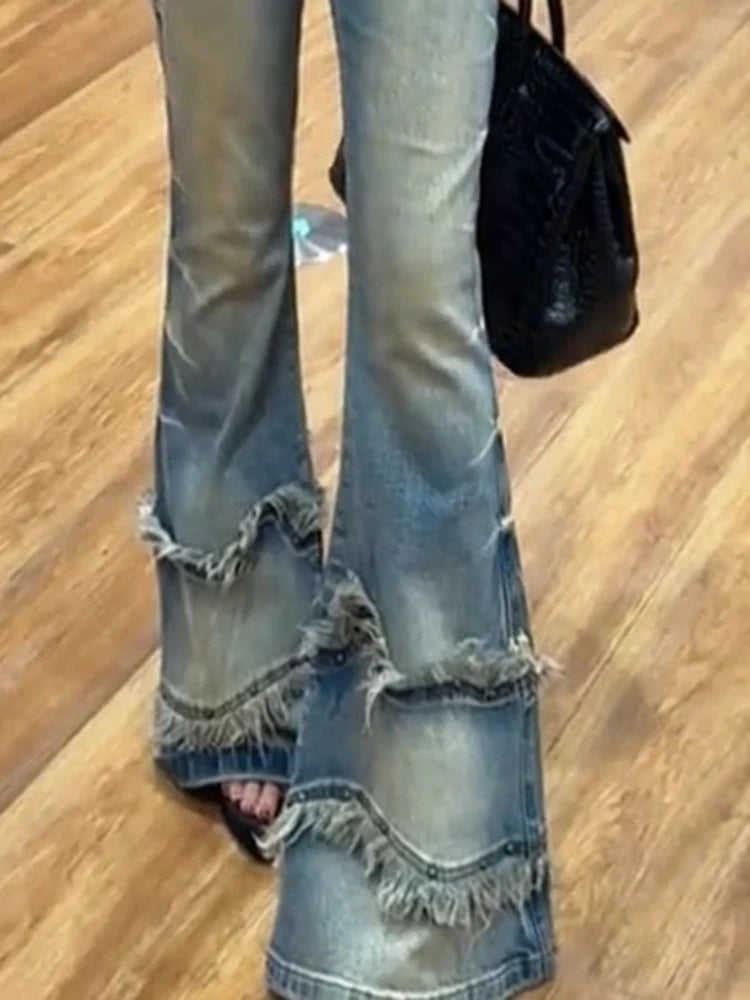 Jeans  High Waist Tapered Bell Bottoms