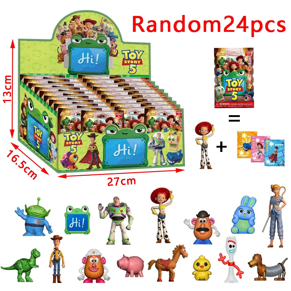 Random 2-24PC Toy Story Style Anime Figure Blind Box Cute Doll Model Statue Collectible Toy Birthday Gift for Children Adult