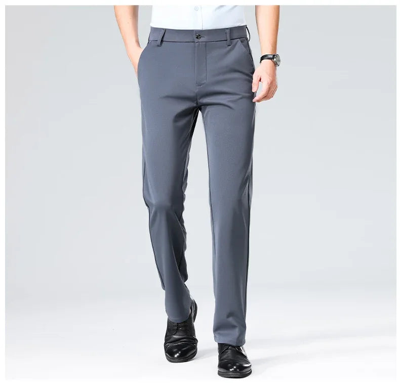 Thin Trousers Men Formal Dress Suit Pants