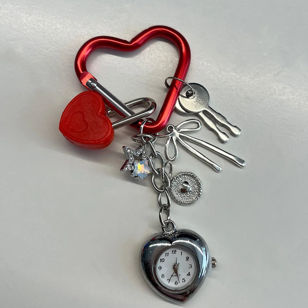 Star Pocket Adjustable Watch Clock Keychain Zinc Alloy