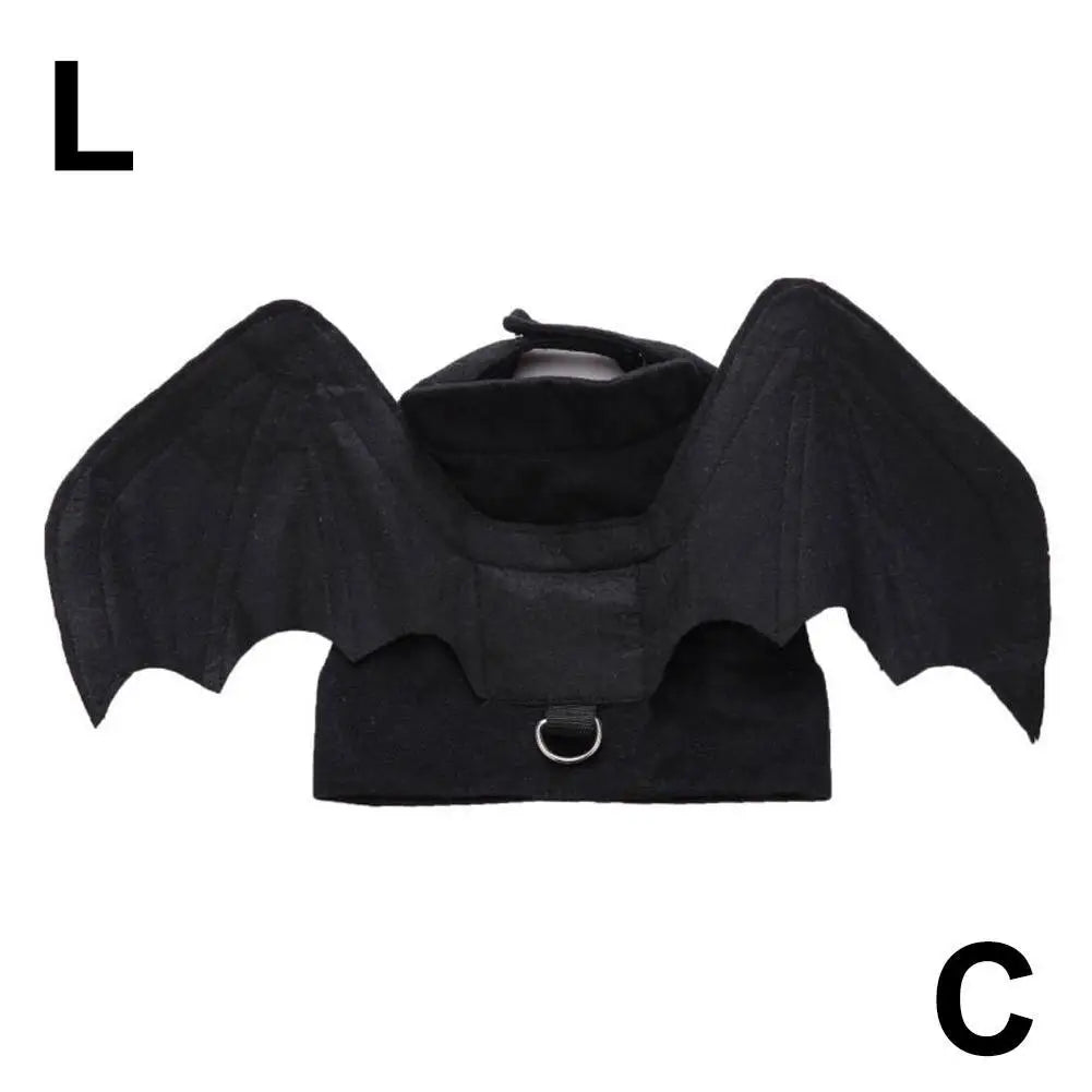 -Halloween Pet Costume - Cute Black Bat Wings Harness Costume For Cats And Dogs,