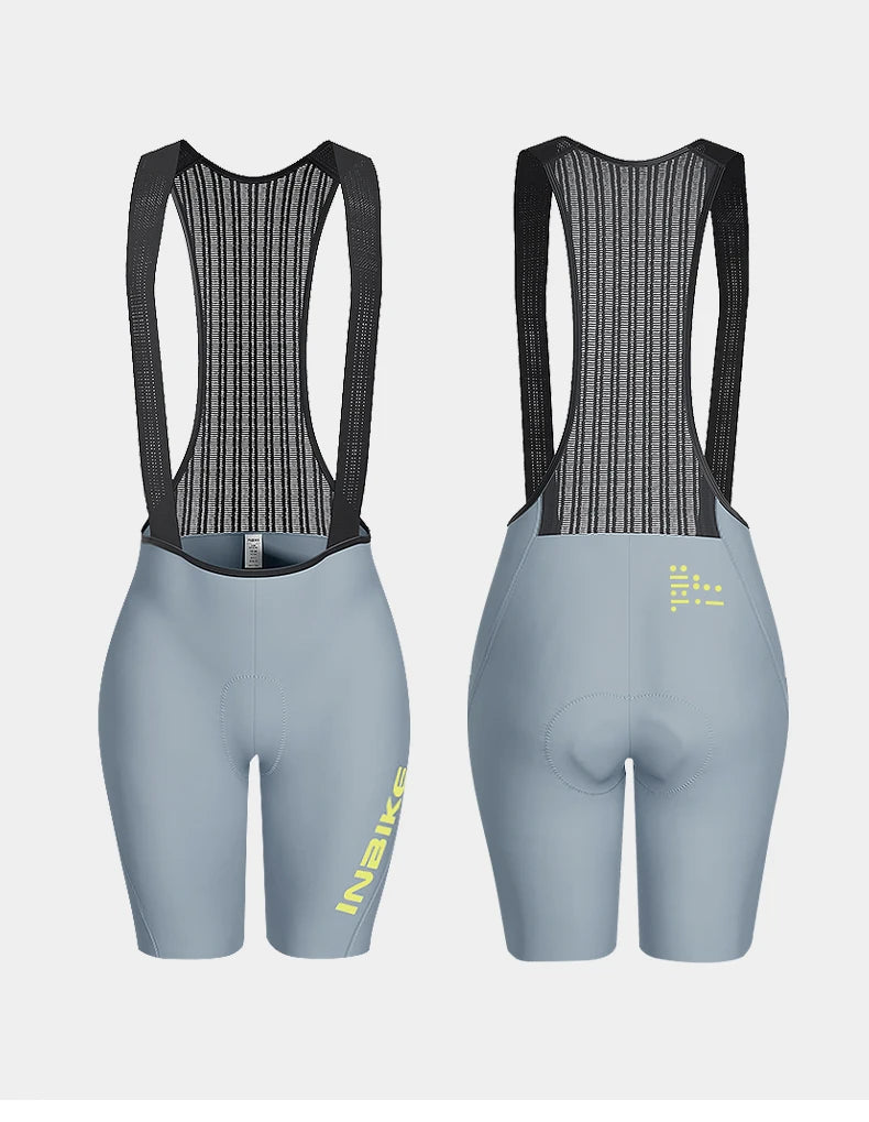 INBIKE Women's Cycling Bib Shorts Summer Breathable High-Waisted Suspenders Shorts Outdoor Bike Riding Underwear Cycling Gear