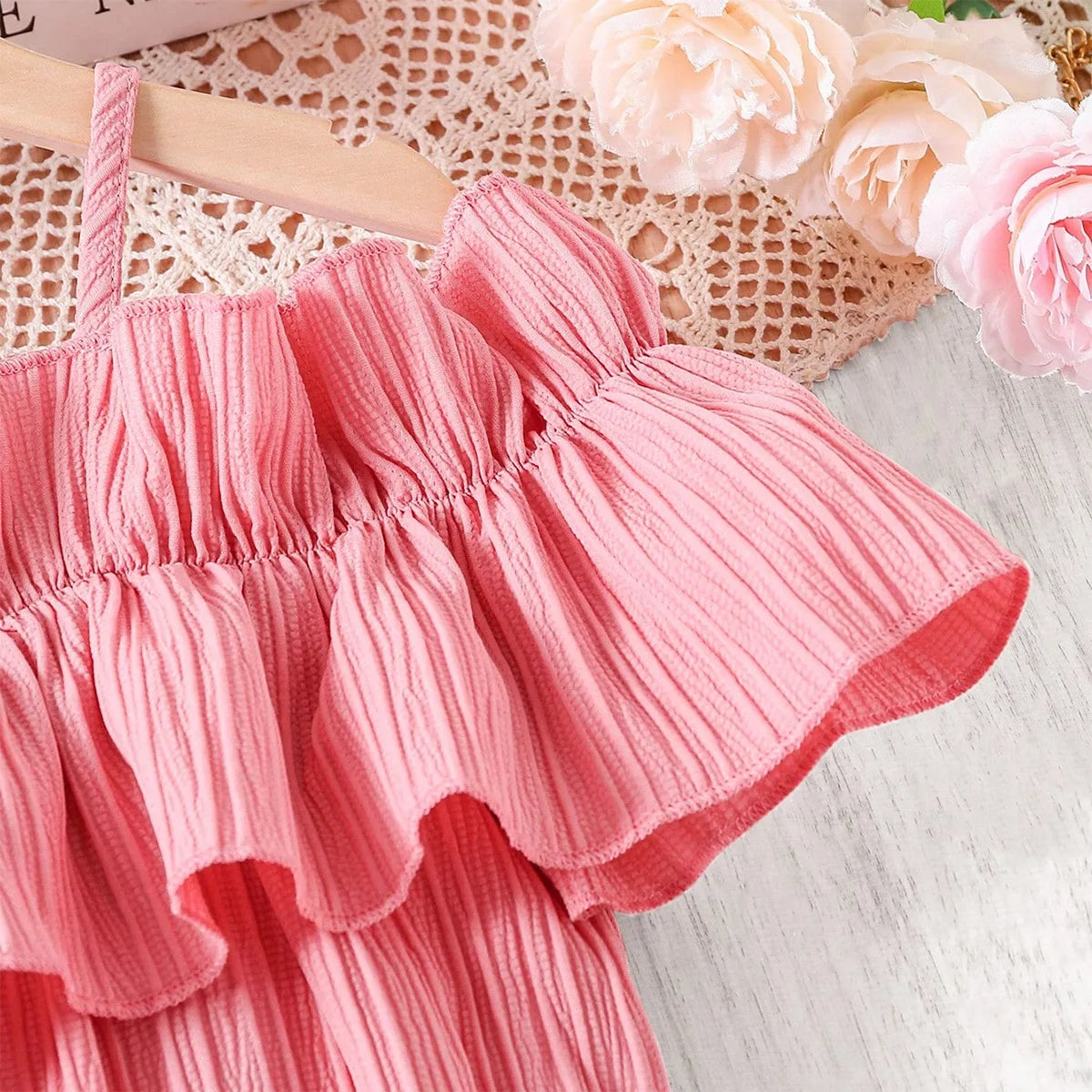 Dresses One-line Shoulder Strap Patchwork Lace Dress