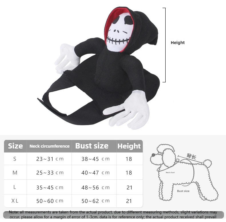 Halloween Pet Cosplay Costume Scary Doll Horseback Riding Outfit