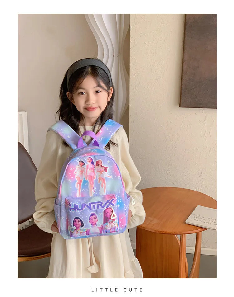 Pink 10-Inch Lightweight Backpack K D H Rumi Mira Zoey HUNTR/X Saja School Bag for Boys And Girls Kindergarten Moch