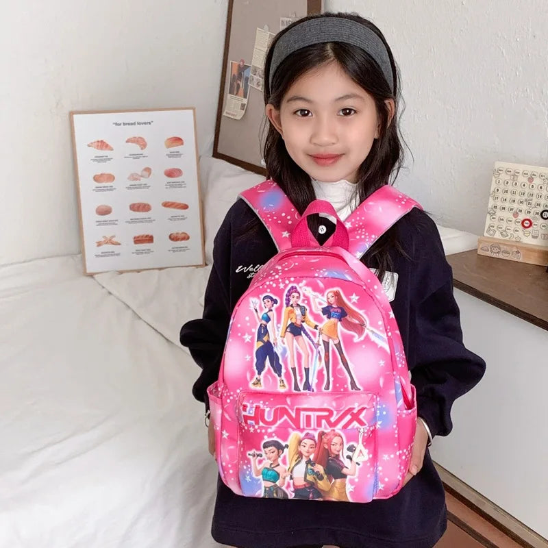 Pink 10-Inch Lightweight Backpack K D H Rumi Mira Zoey HUNTR/X Saja School Bag for Boys And Girls Kindergarten Moch