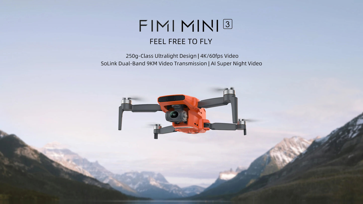 FIMI MINI 3 Portable Camera Drone GPS Foldable RC Quadcopter For Travel Shooting Beginners