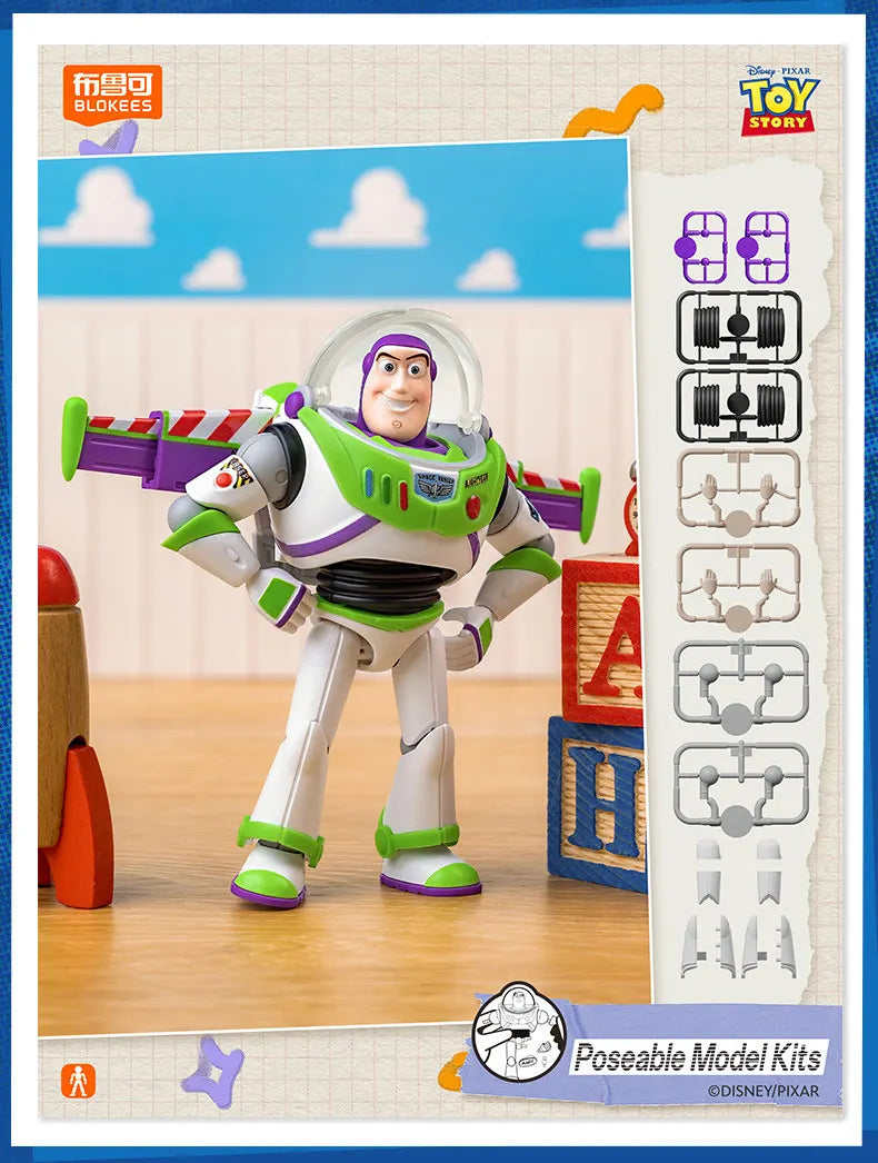 BLOKEES Original Toy Story Disney Pixar Woody Buzz Lightyear Jessie Rex Bullseye Alien Action Figures Assemble Model Toys Gift