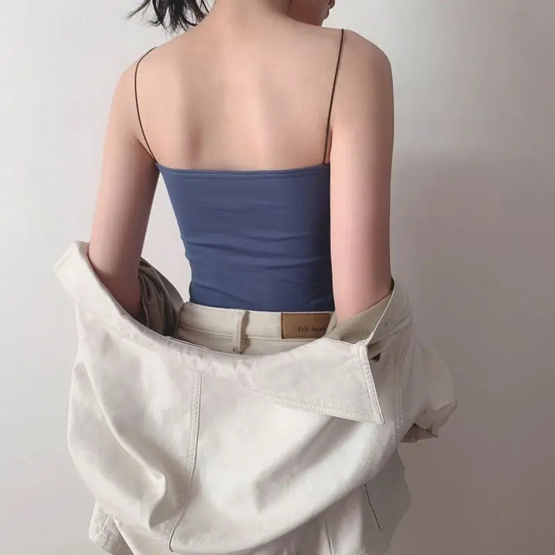 Cotton Bustier With Pads Soft Elastic Wear