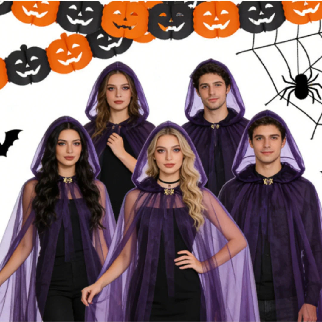 Full Length Cloak Dark Long Cape Sheer