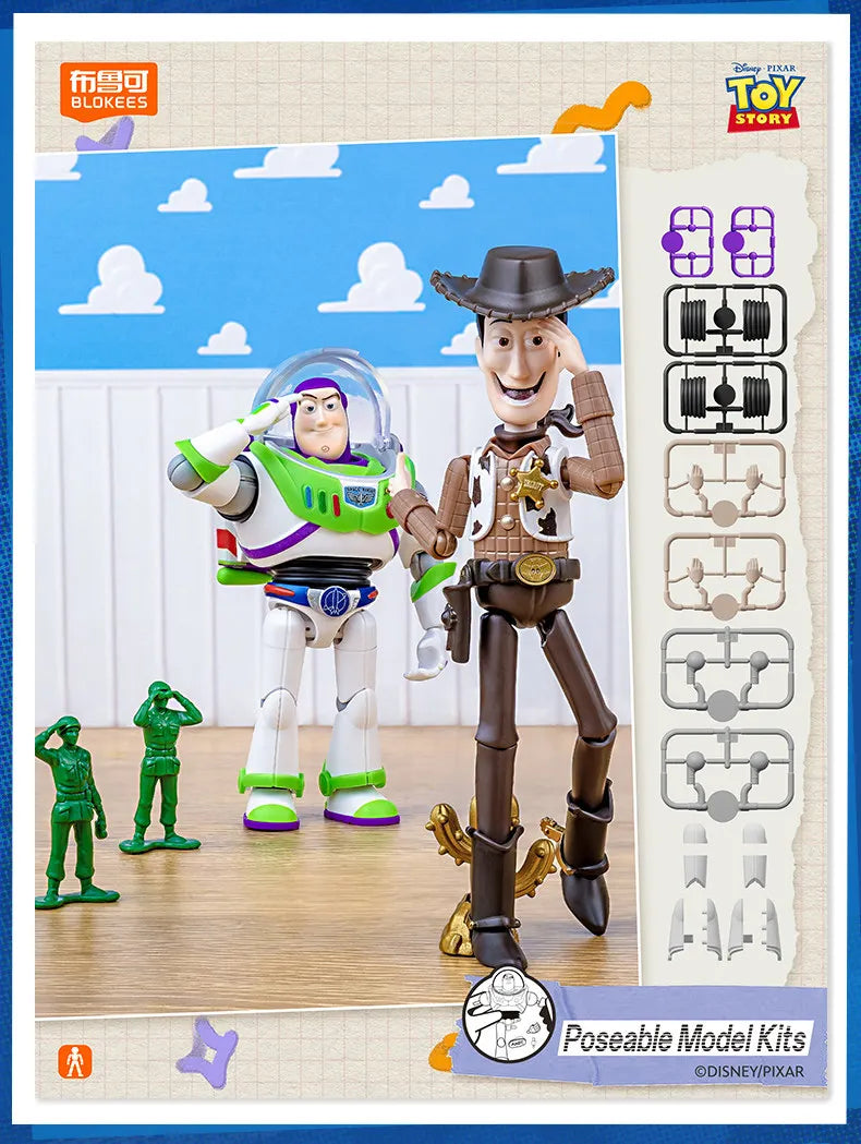 BLOKEES Original Toy Story Disney Pixar Woody Buzz Lightyear Jessie Rex Bullseye Alien Action Figures Assemble Model Toys Gift