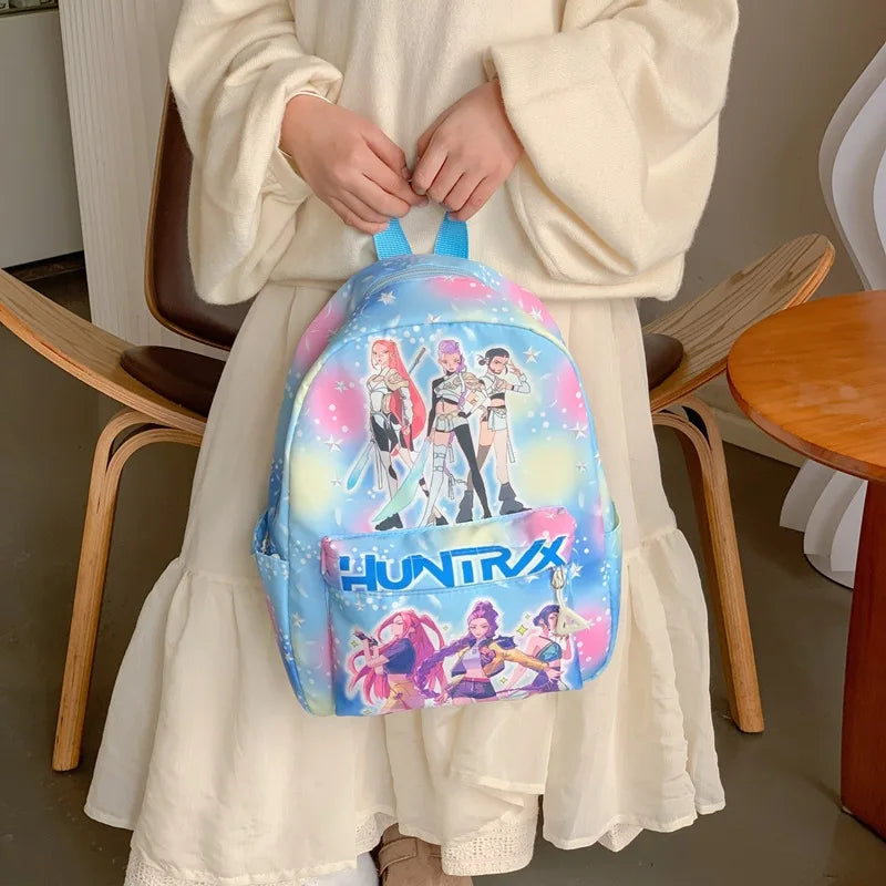 Pink 10-Inch Lightweight Backpack K D H Rumi Mira Zoey HUNTR/X Saja School Bag for Boys And Girls Kindergarten Moch