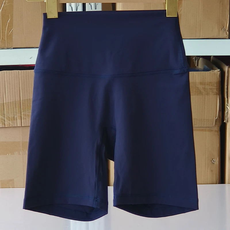 Solid Color Women Fitness Sports Short High Waist Yoga Short  Cycling Comprehensive Training Jog Squat Proof Internal Pockets