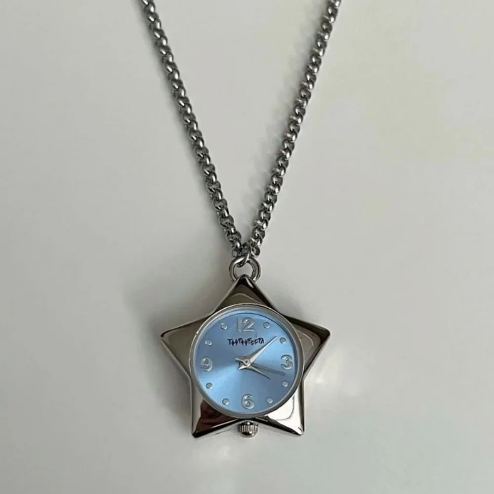 Star Pocket Adjustable Watch Clock Keychain Zinc Alloy