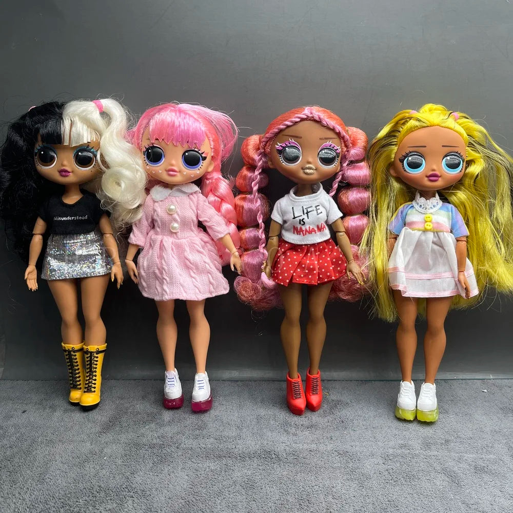 Original 24cm OMG Big Sister Fashion Dress up Girl Doll Set Including Clothes and Shoes Holiday Gift Toys