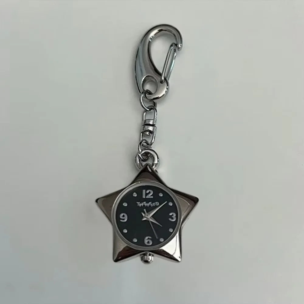 Star Pocket Adjustable Watch Clock Keychain Zinc Alloy
