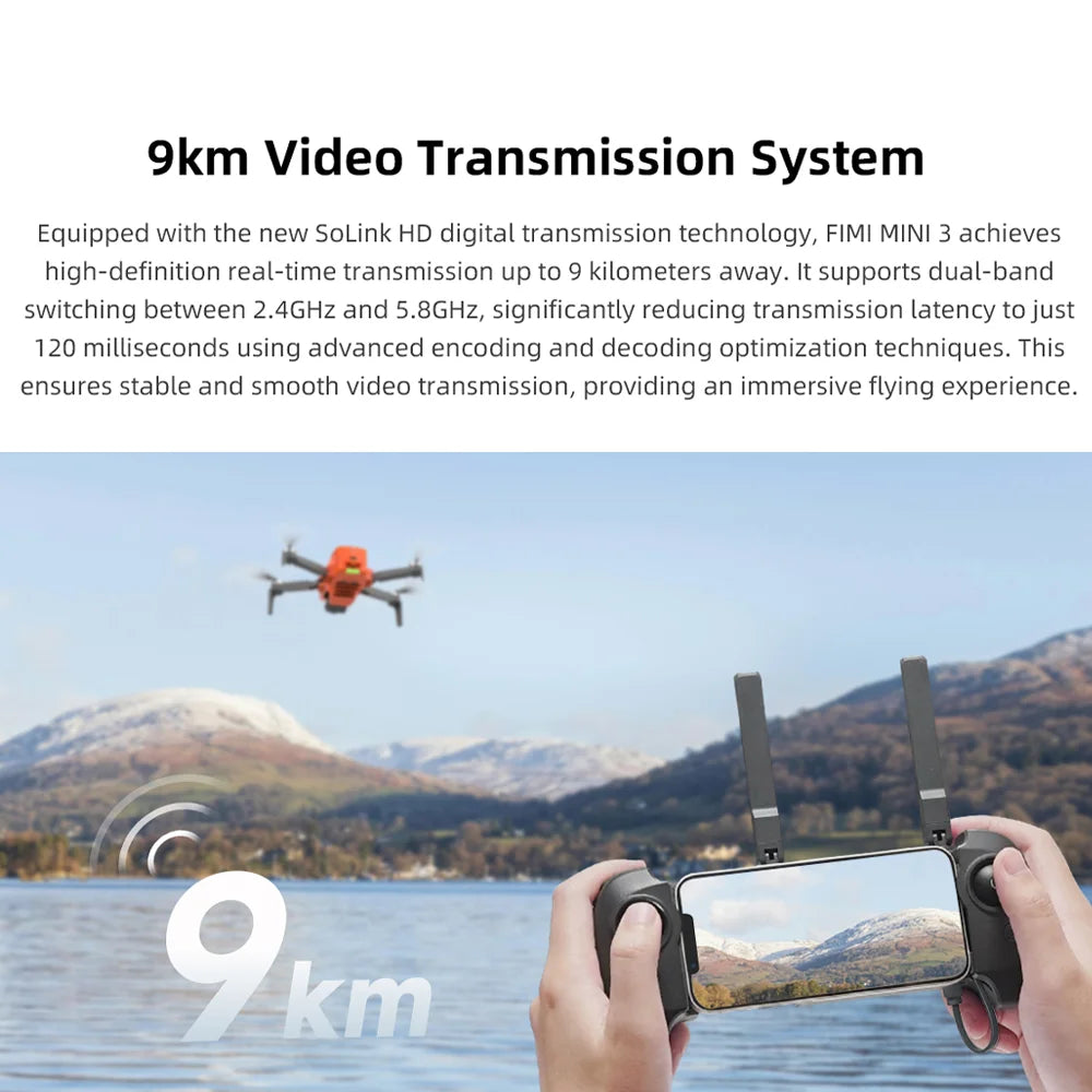 FIMI MINI 3 Portable Camera Drone GPS Foldable RC Quadcopter For Travel Shooting Beginners